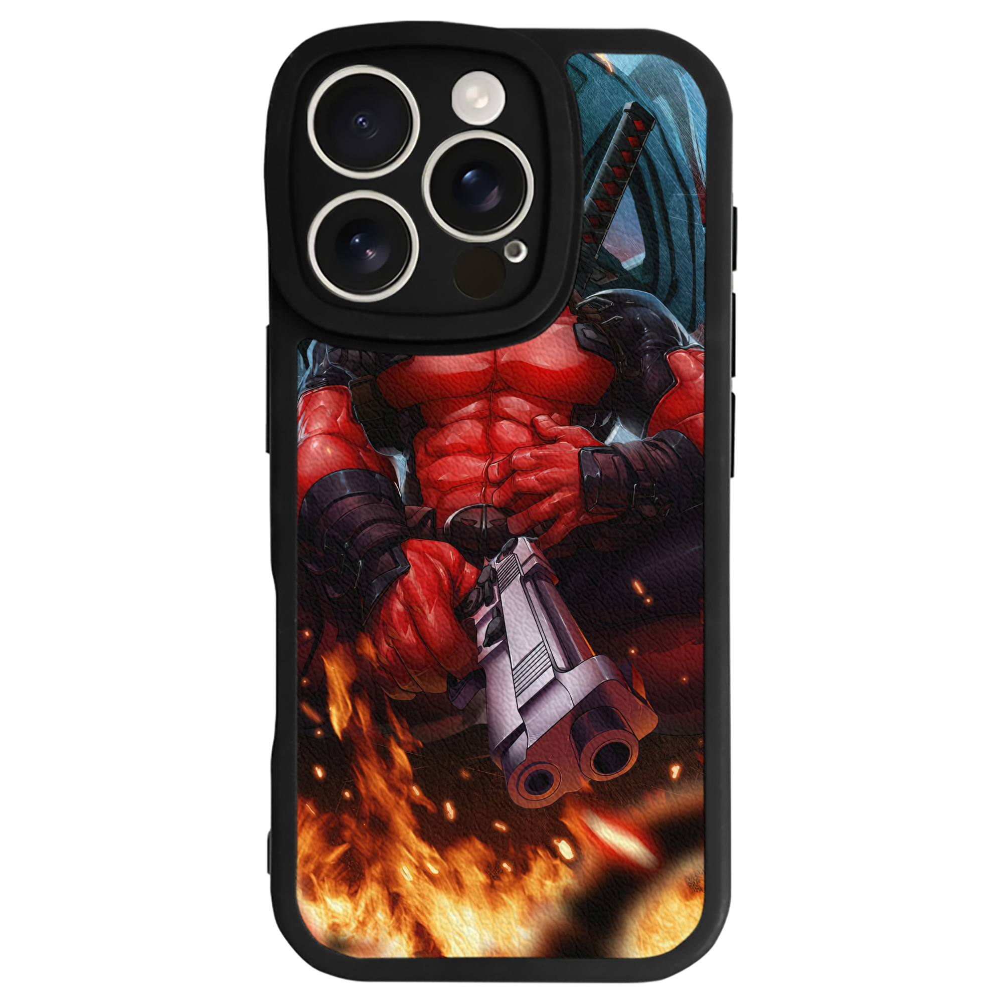 （画像用） Deadpool デッドプール 【iPhone 16シリーズ対応】シリコンスマホケース（レザー調） 材質：シリコン
